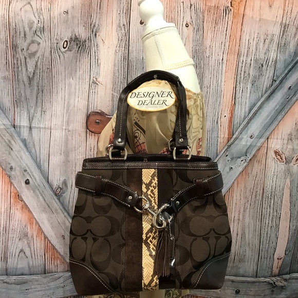 COACH Hampton Signature LTHR Trim Carryall 10264 - Picture 2 of 11